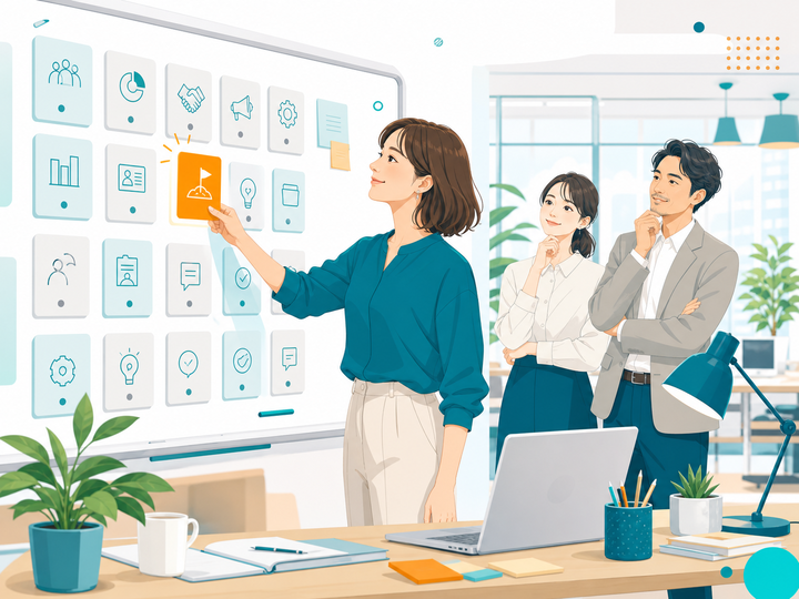 多くの業務から一件を選ぶイラスト