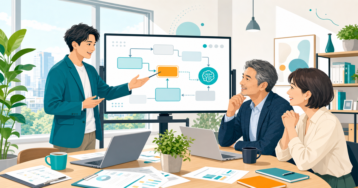 貴社の業務を題材にAI活用を検討する打ち合わせ